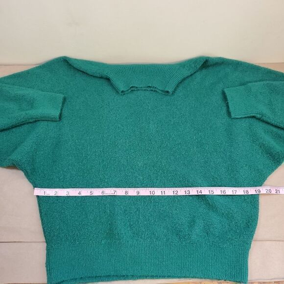 Green Wool Blend Oversized Slouch Sweater - Picture 12 of 16